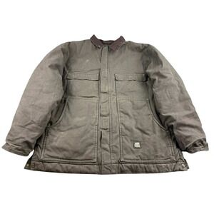 Berne Chore Coat Jacket Men XL Brown Highland Washed Duck Canvas Quilt CH377OD